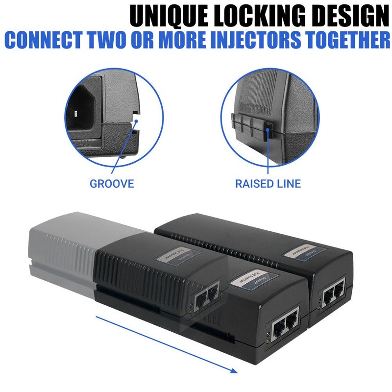 BV 60W PoE++ Injector, BV-Tech Gigabit Power Over Ethernet Adapter | 802.3af/at/bt Compliant | Plug & Play, Up to 325ft | Ideal for IP Cameras, Access Points, VoIP Phones - Image 3